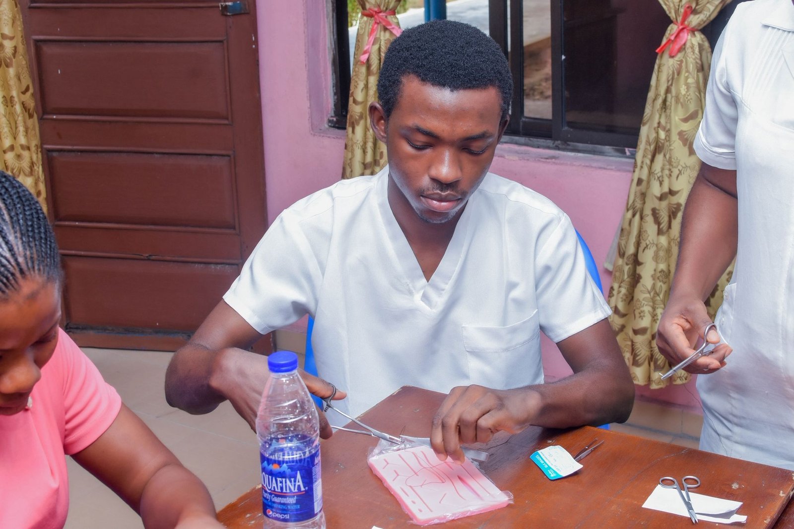 Ufor Hospital Nigeria hand on session at skin stitching